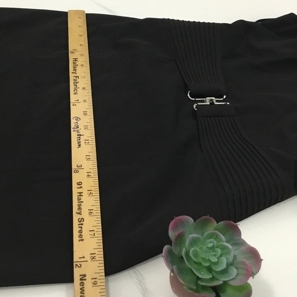 Calvin Klein Buckled Sheath Black Midi Dress - Picture 14 of 17